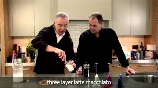 aerolatte  milk frother makes three layer caffè latte macchiato [upl. by Suivat429]