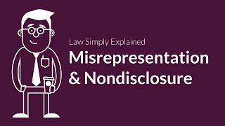 Misrepresentation and Nondisclosure  Contracts  Defenses amp Excuses [upl. by Anyer911]