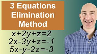 Solving Systems of 3 Equations Elimination [upl. by Nlycaj]